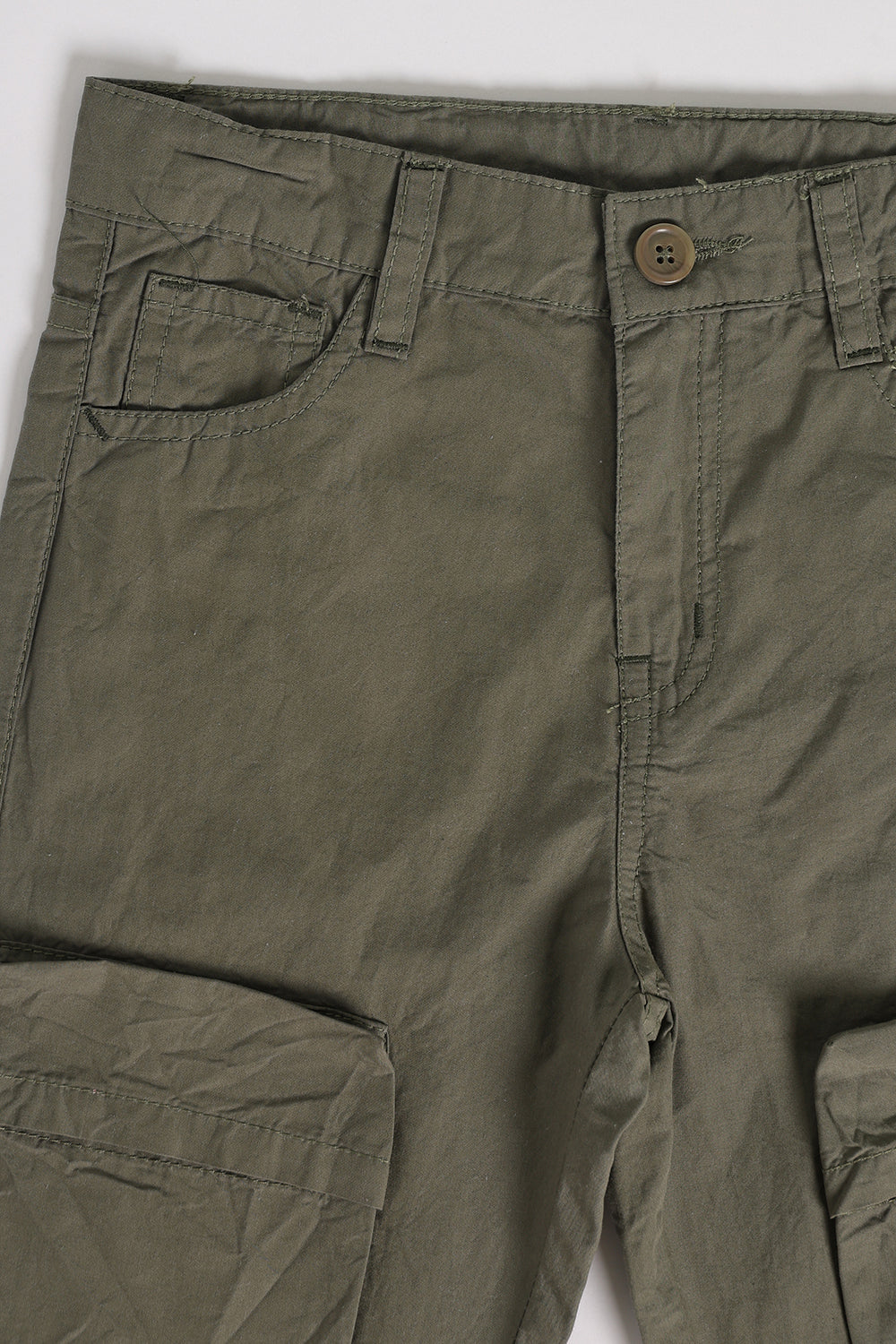 Olive Jogger Fit Cargo Trouser With 8 Pocket