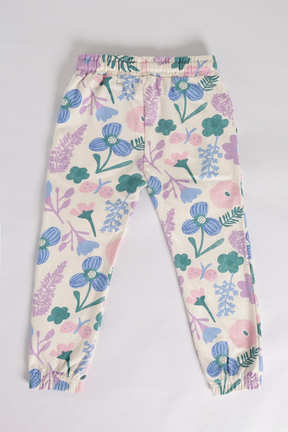 Off White Floral Regular Fit Jogger With 2 Pocket