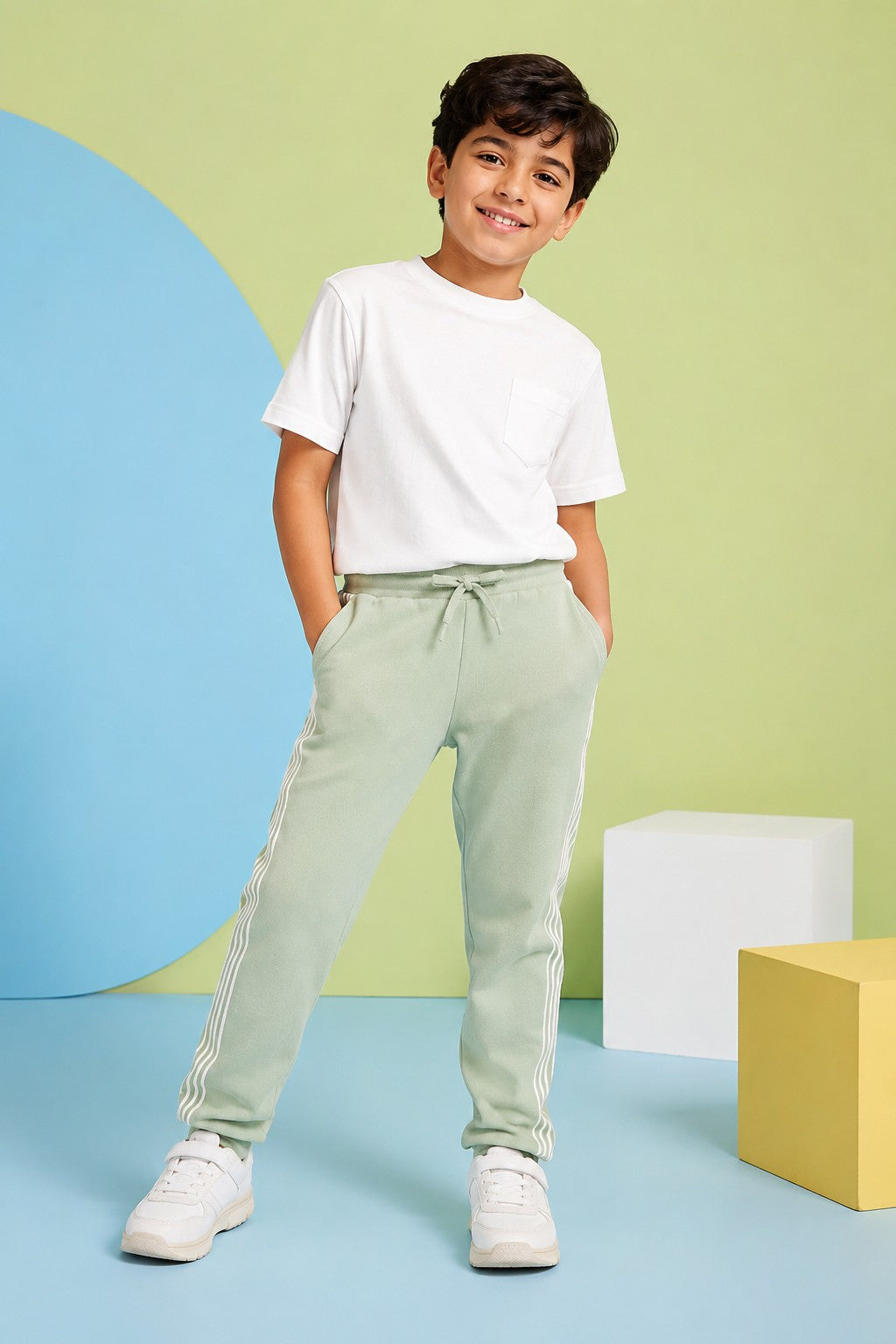 Green Mid Rise Straight Fit Jogger