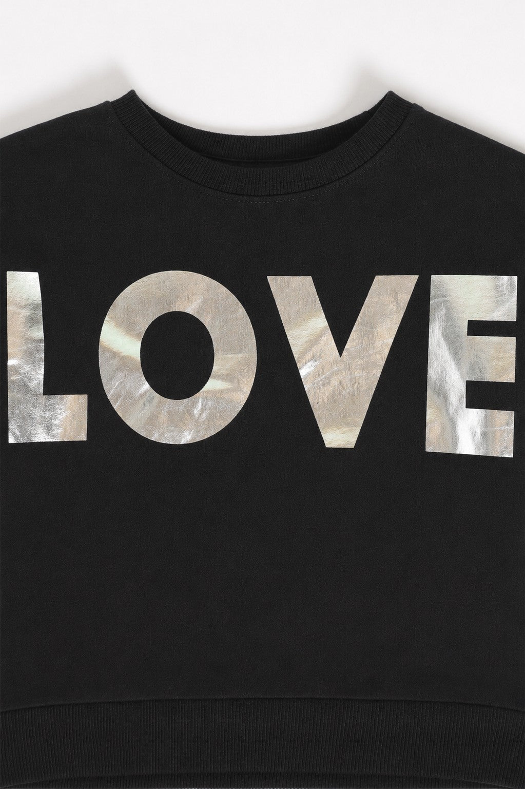 Black Typographic Cotton Regular Fit Sweatshirt