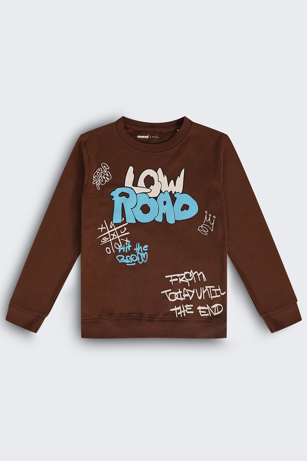 Tweens Boys Brown Graphic Regular Fit Sweatshirt