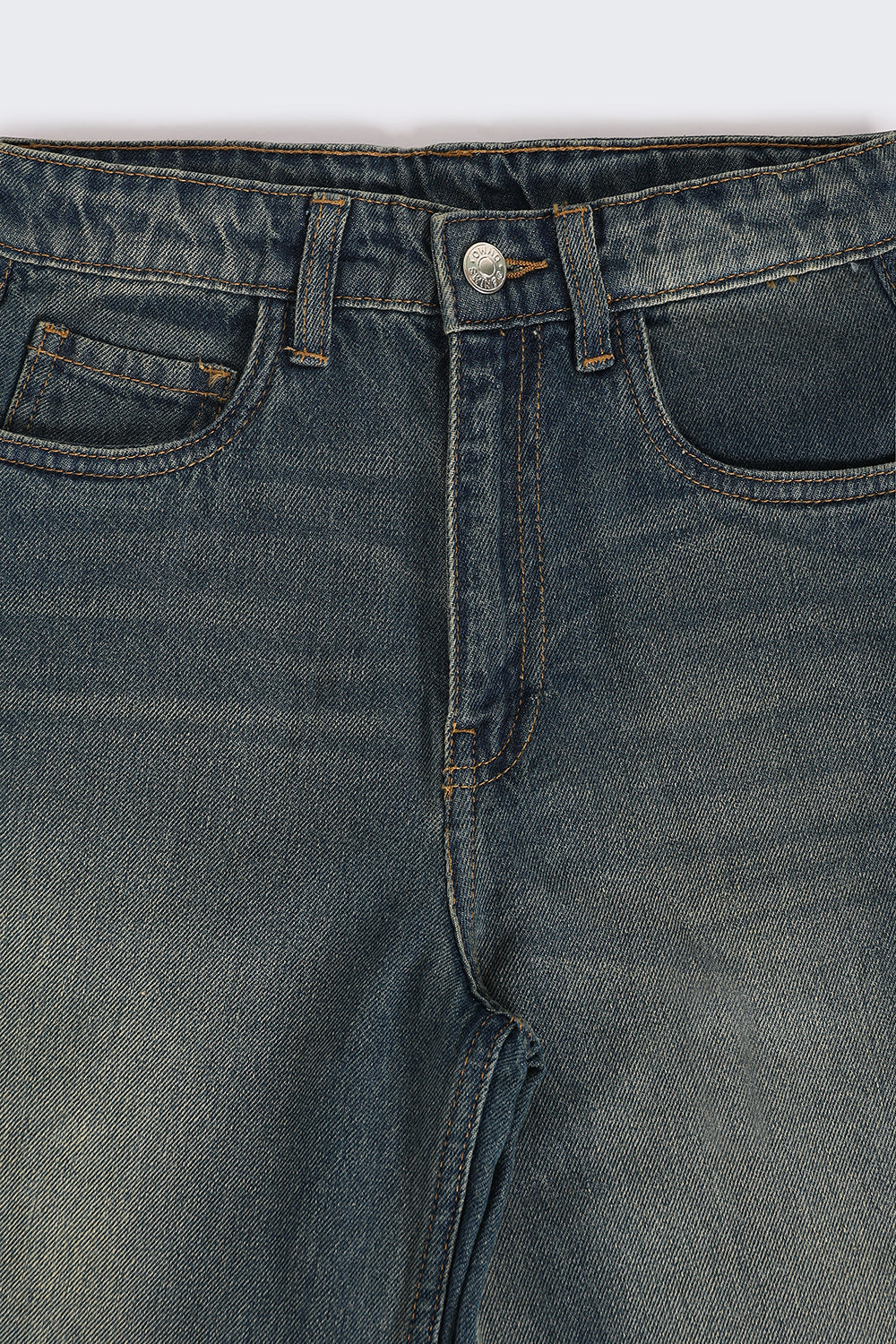 Tweens Girls Blue Boxy Fit Jeans With 5 Pocket