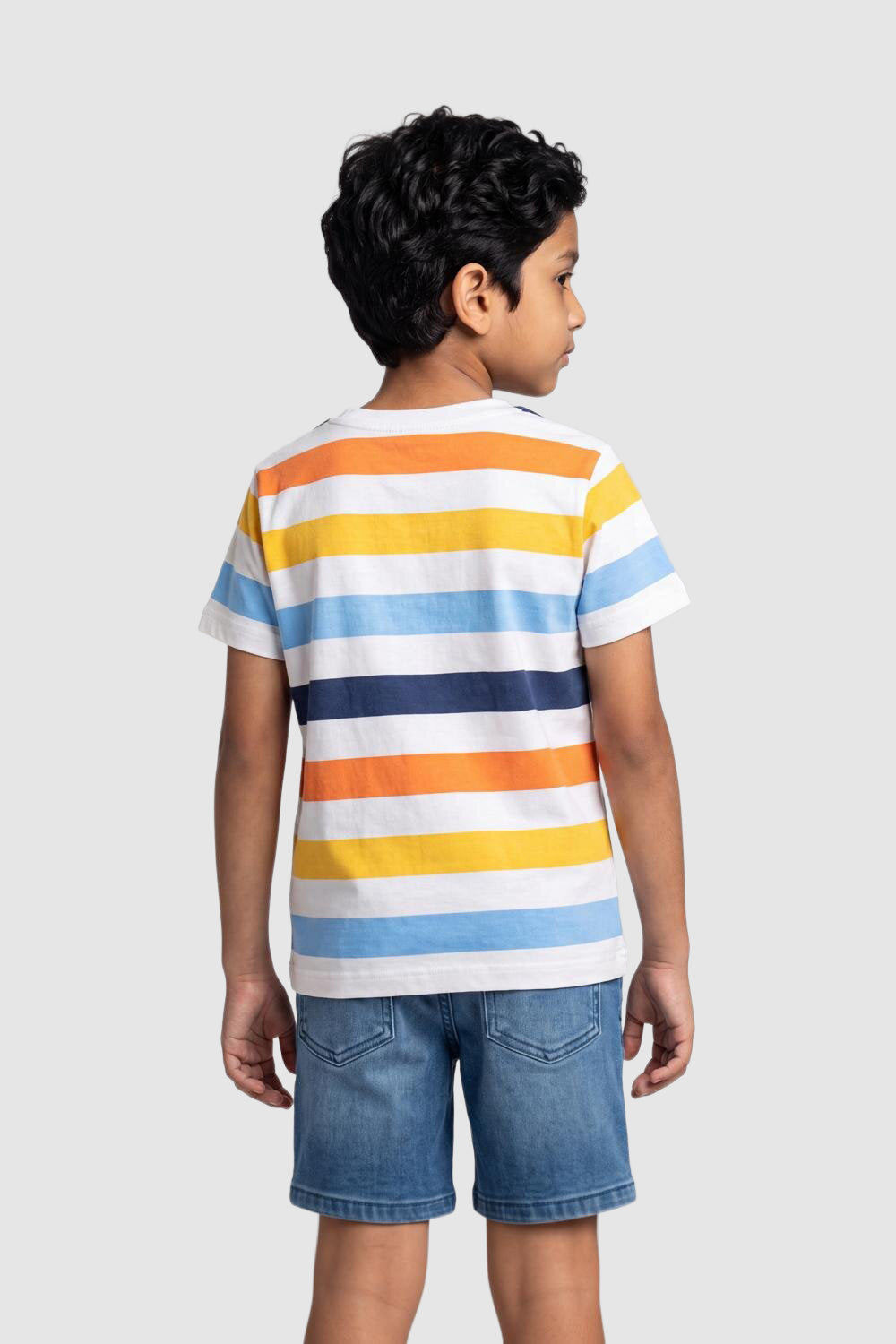 Multi Coloured Cotton Regular Fit T-Shirt For Boys