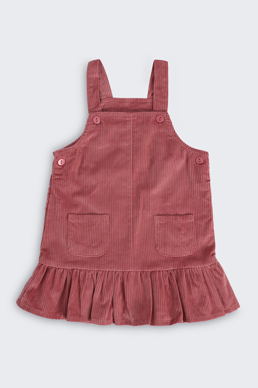 Pink Textured Regular Fit Dungaree and T-Shirt For Infant Girls