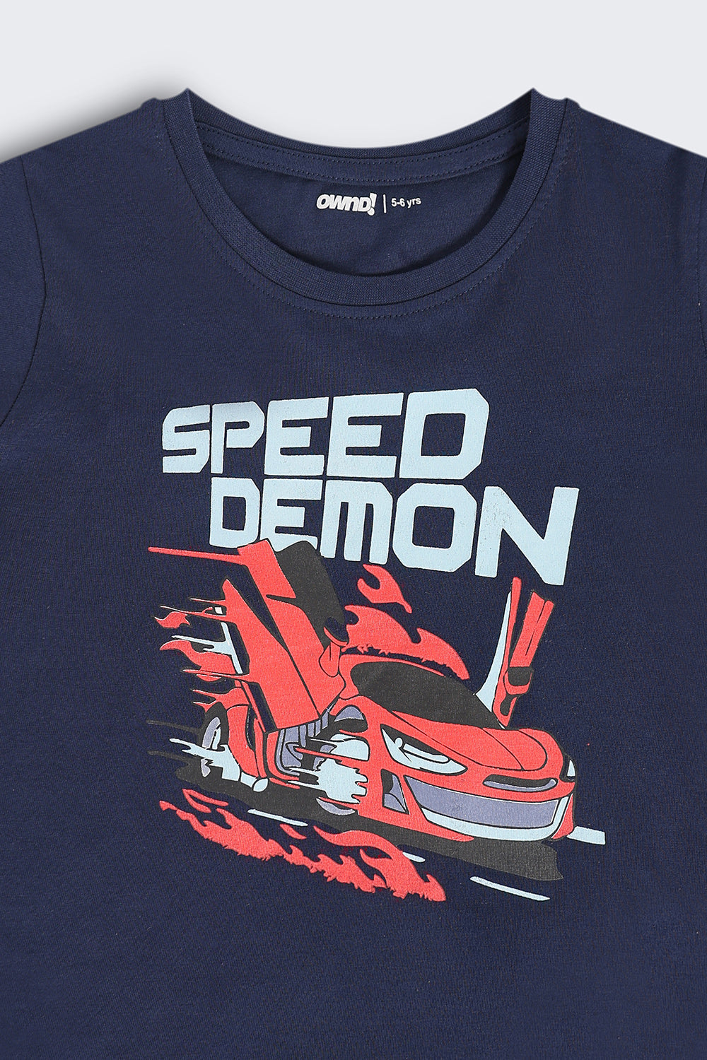 Navy Cars Regular Fit T-Shirt For Boys