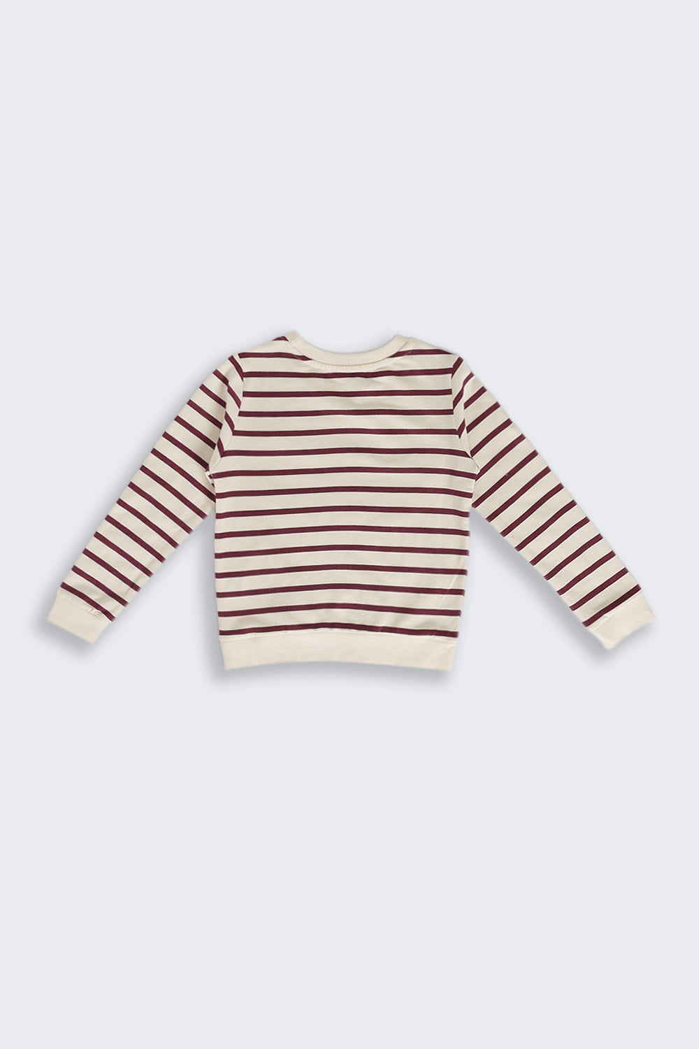 Cream Floral Cotton Regular Fit Sweatshirt For Girls