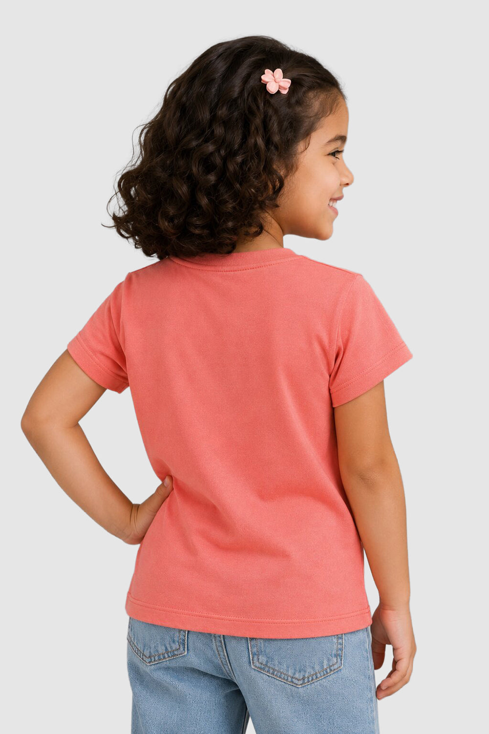 Orange Graphic Regular Fit T-Shirt For Girls