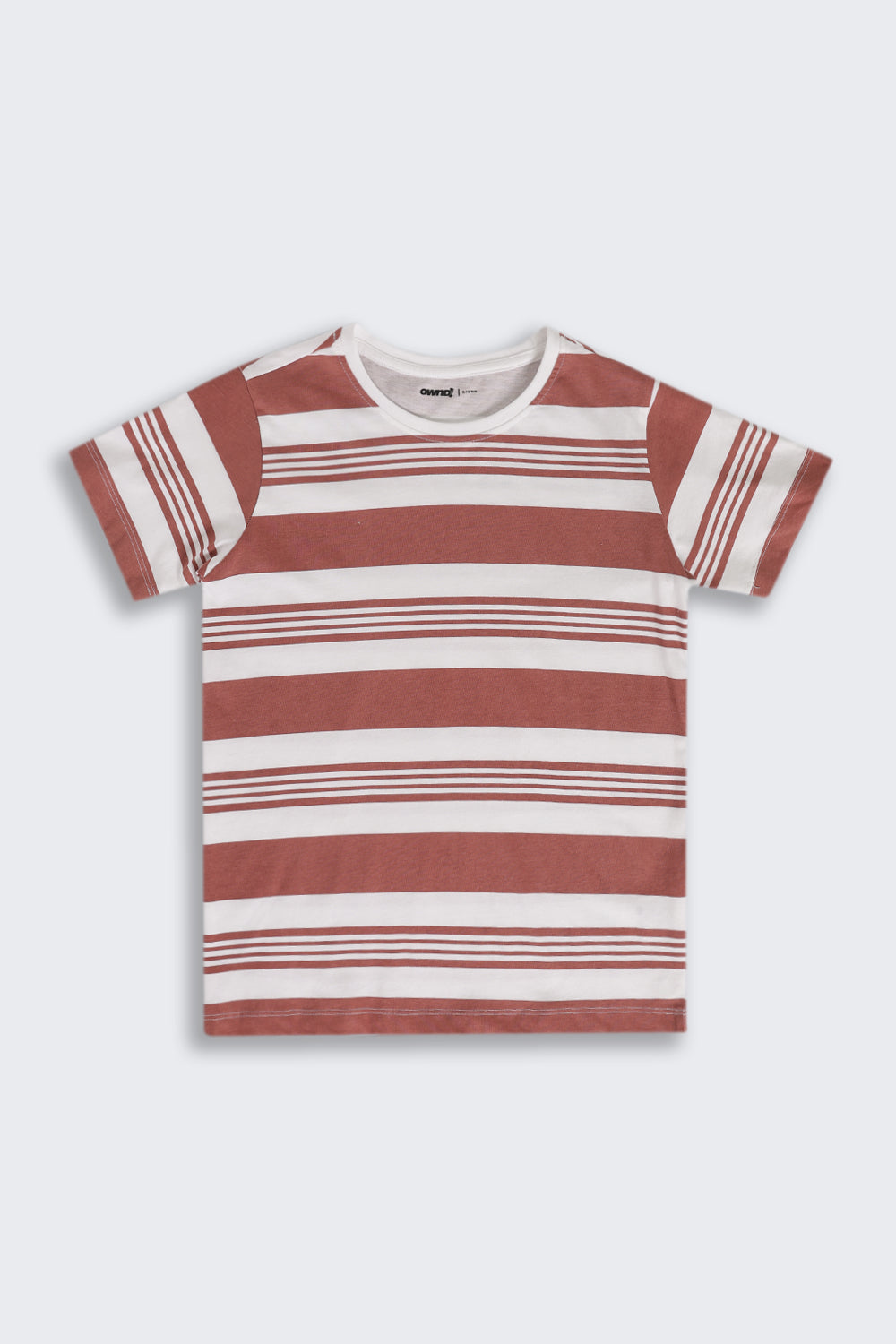Rust Stripes Regular Fit T-Shirt For Tweens Boys