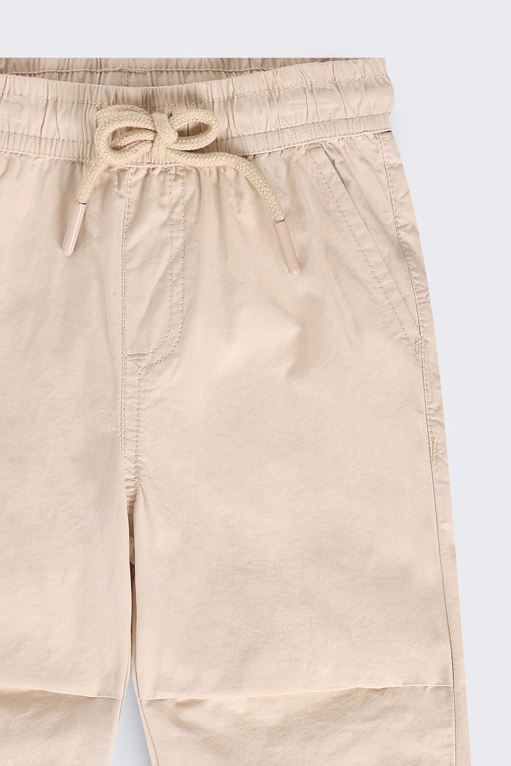 Boys Jogger Fit Beige Solid Jogger