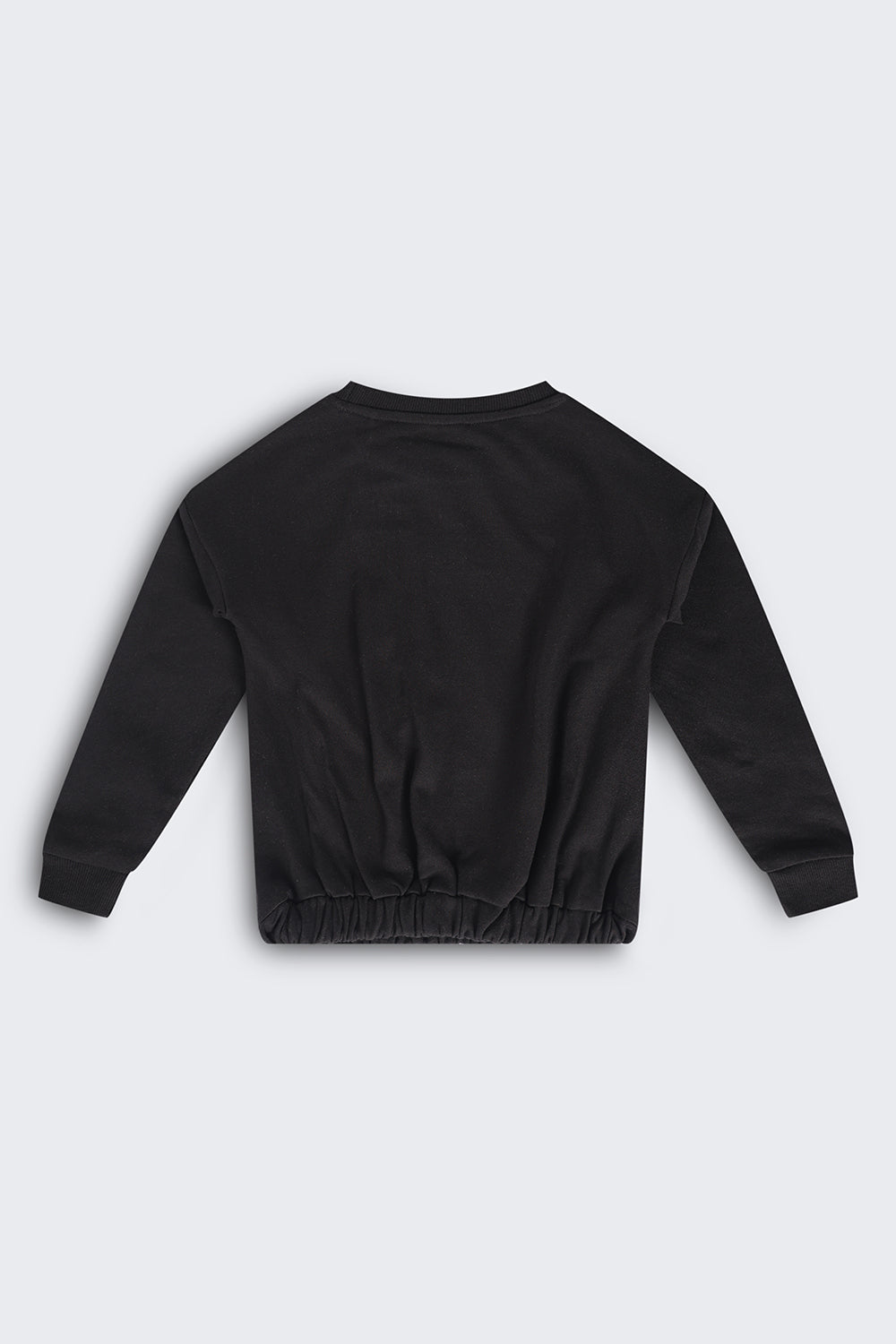 Girls Regular Fit Black Graphic Sweatshirt