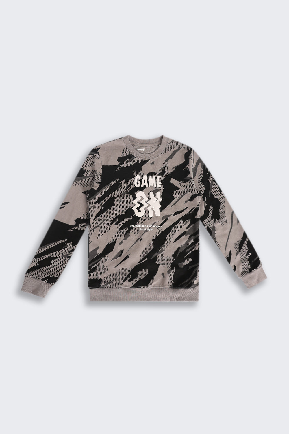 Tweens Boys Regular Fit Grey Tie-Dye Sweatshirt