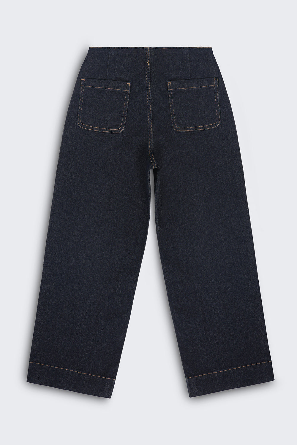 Tweens Girls Wide Leg Fit Navy Solid Jeans