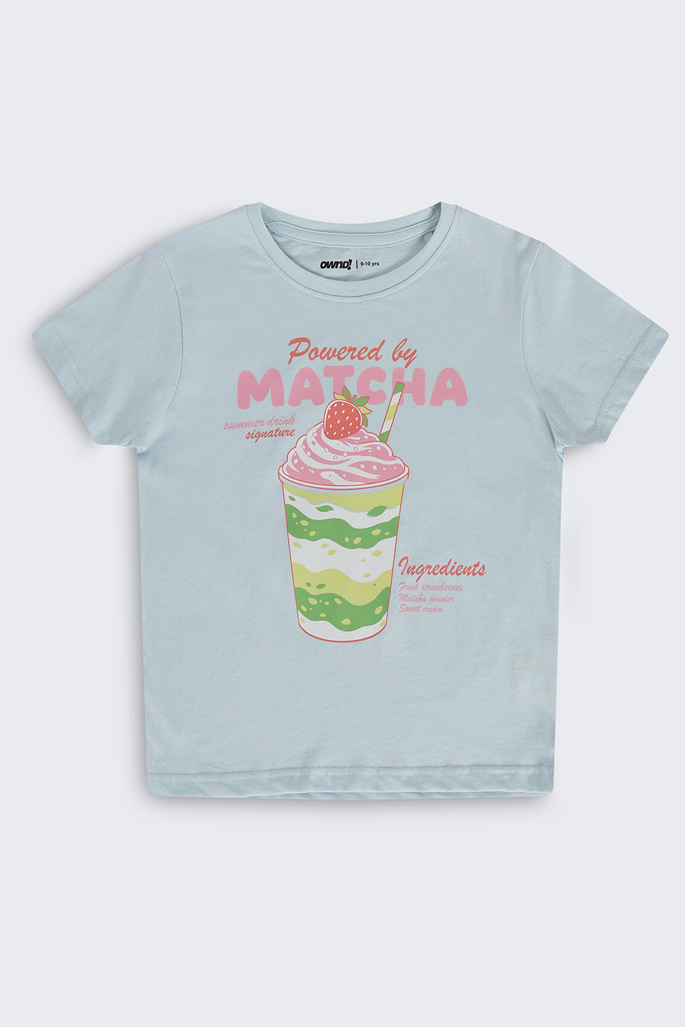 Tweens Girls Regular Fit Light Blue Graphic T-Shirt