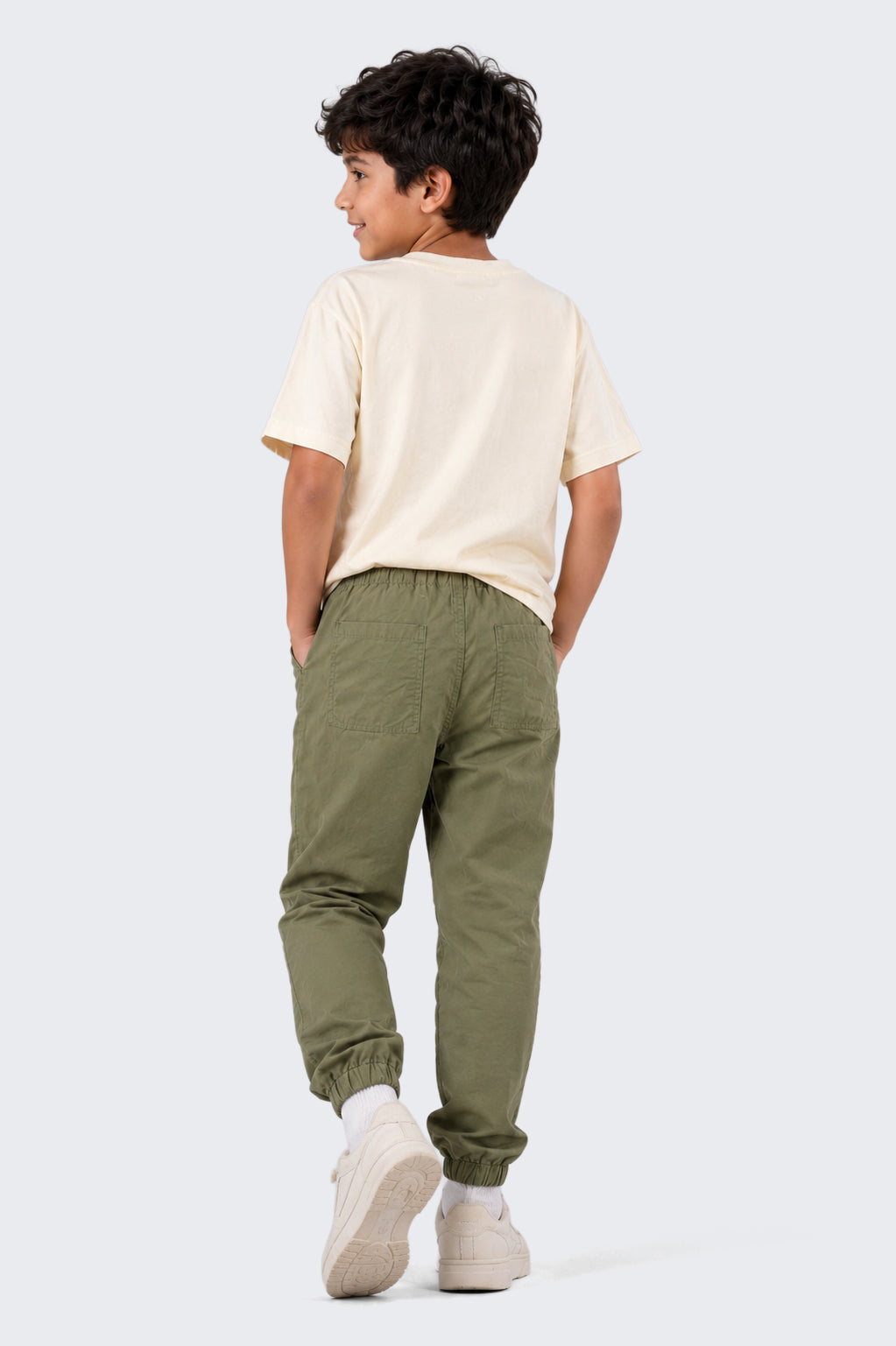 Tweens Boys Olive Solid Joggers