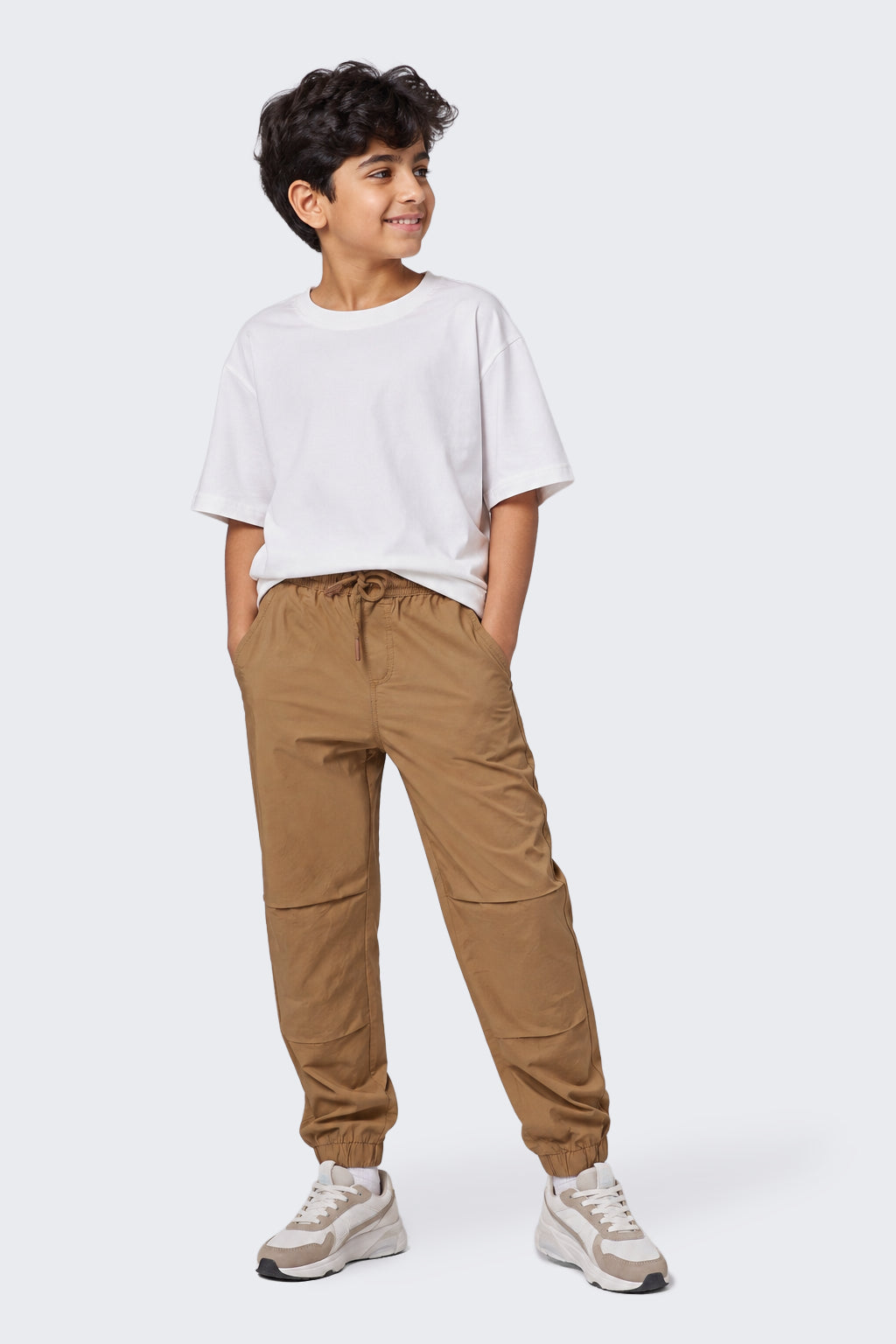 Tweens Boys Beige Solid Joggers