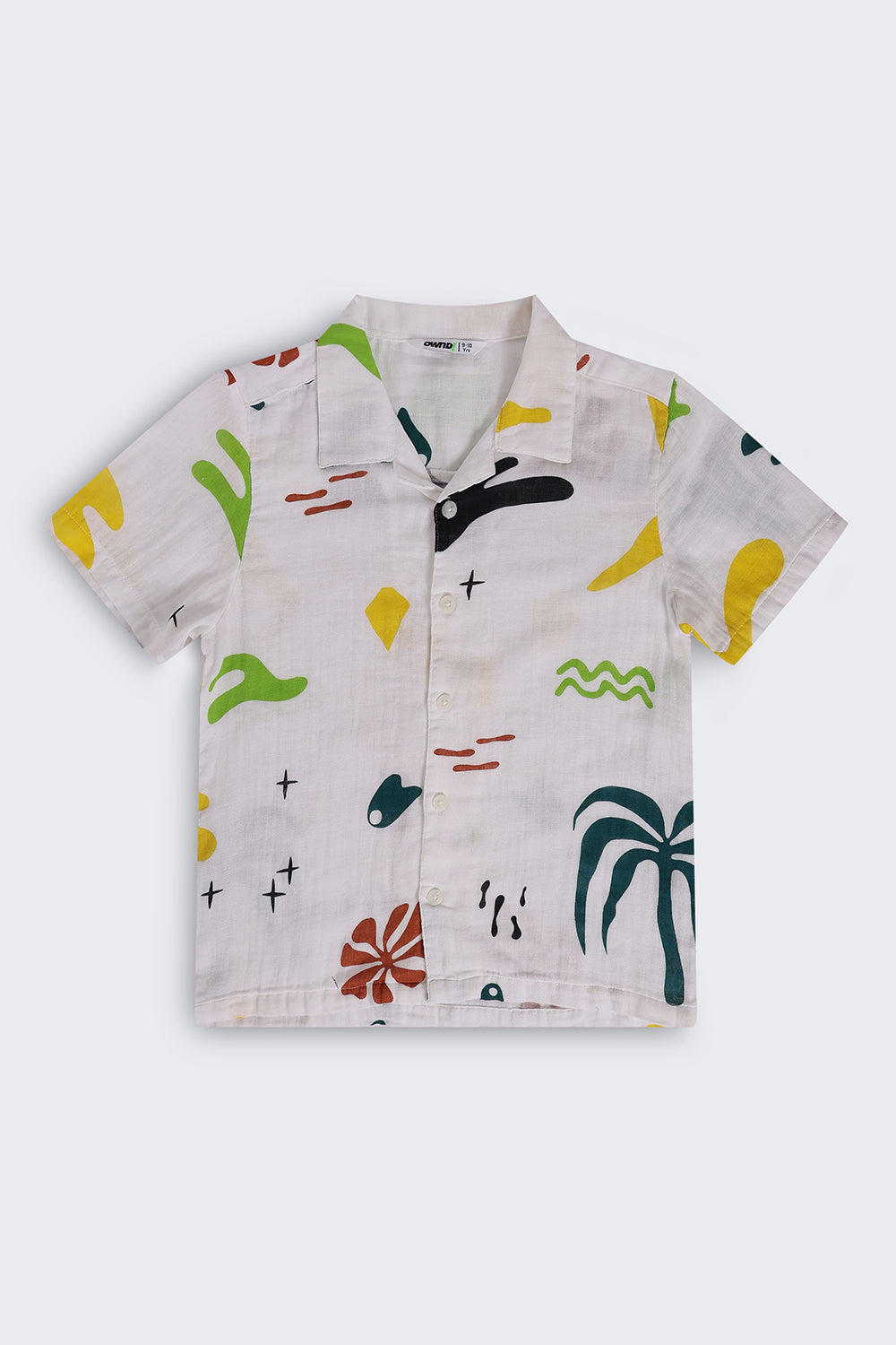 Tweens Boys Regular Fit White All - Over Print Shirt