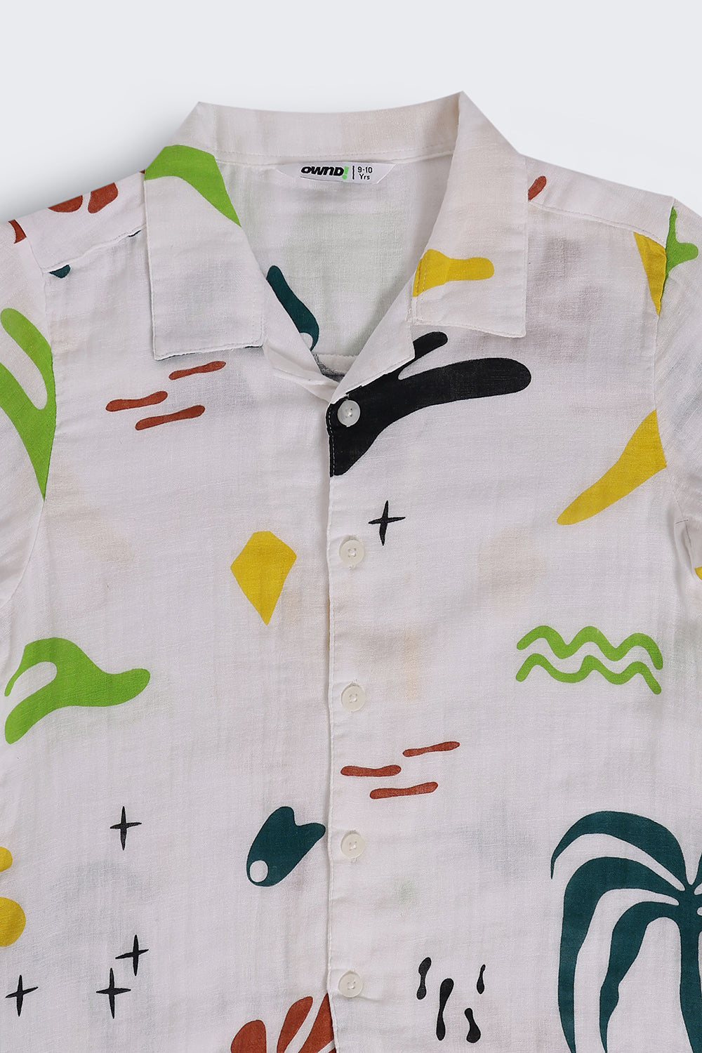 Tweens Boys Regular Fit White All - Over Print Shirt