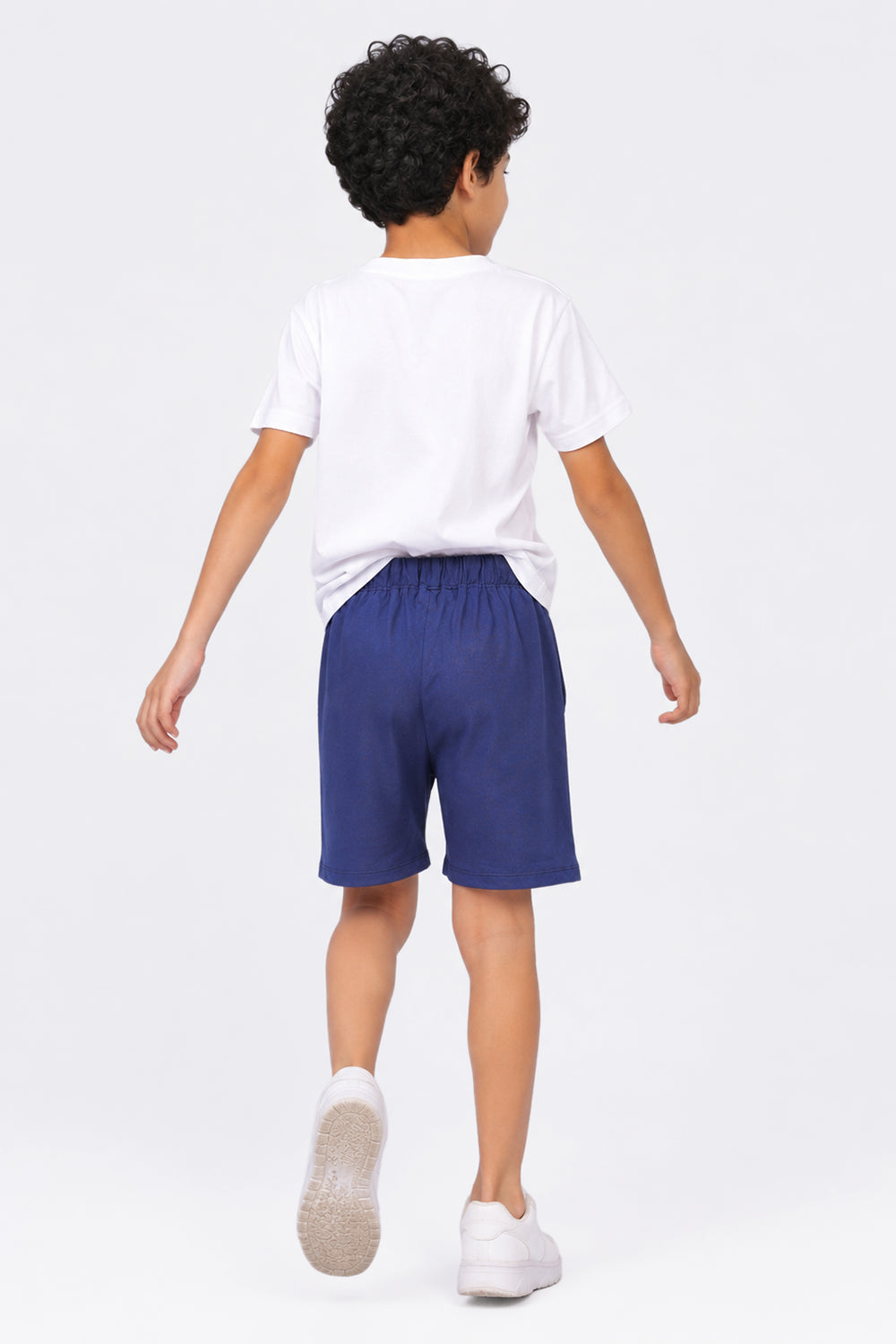 Tweens Boys Regular Fit Navy Letter Shorts