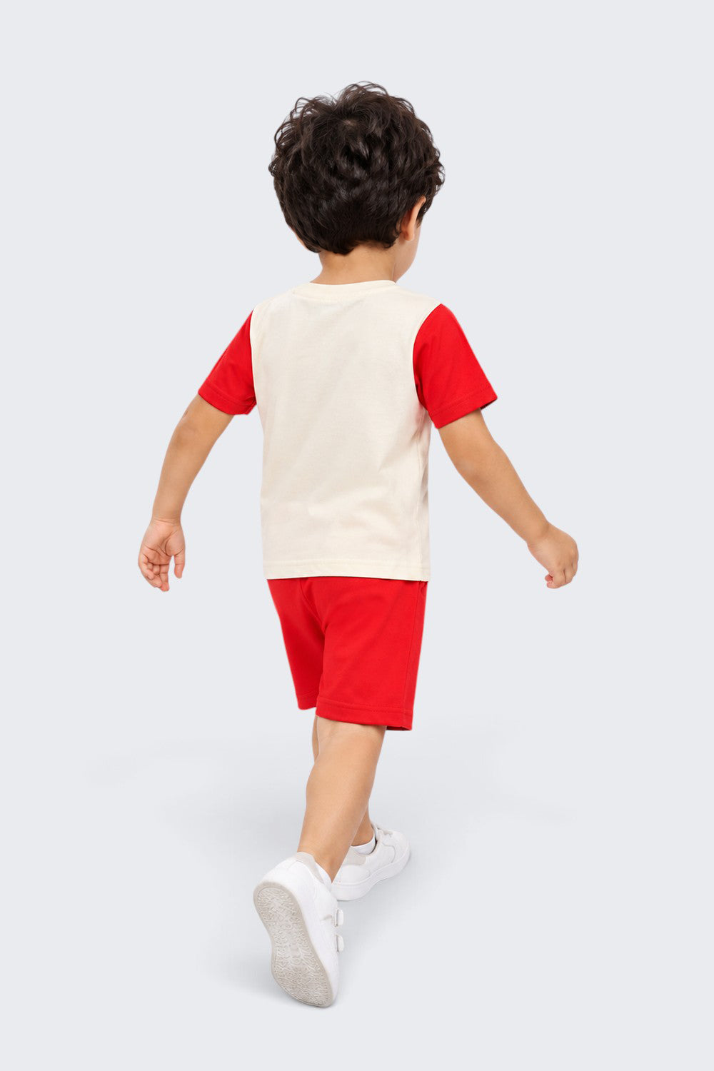 Boys Regular Fit Red Graphic Printed Co-ord Set