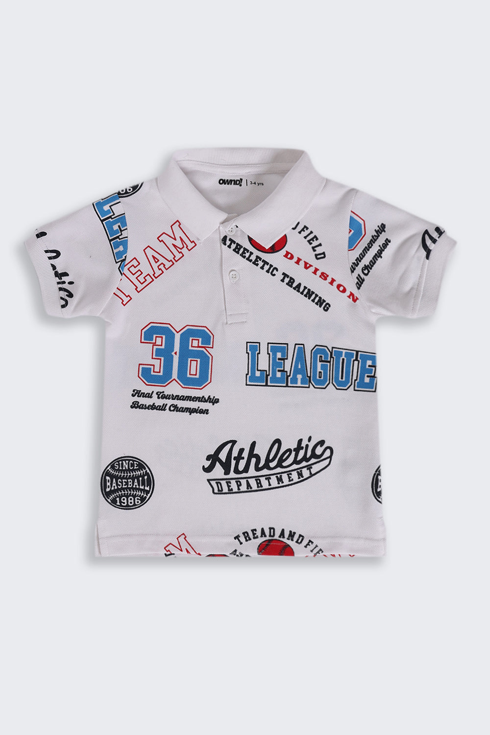 Boys Regular Fit White Typographic Print T-Shirt