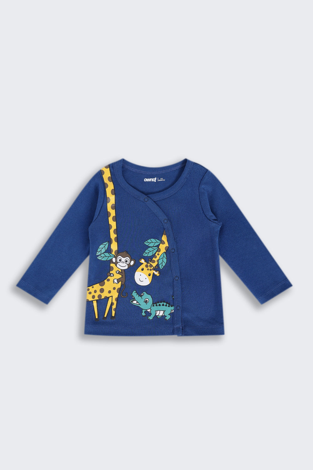 Infant Boys Regular Fit Navy Jungle Theme Graphic Co-ord Set