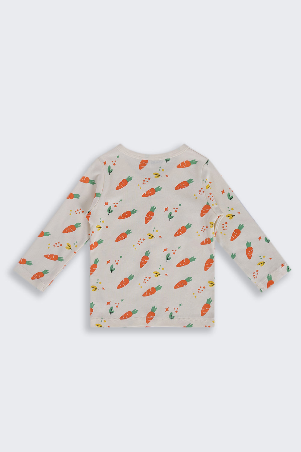 Infant Boys Regular Fit Cream Carrot Printed Co-ord Set