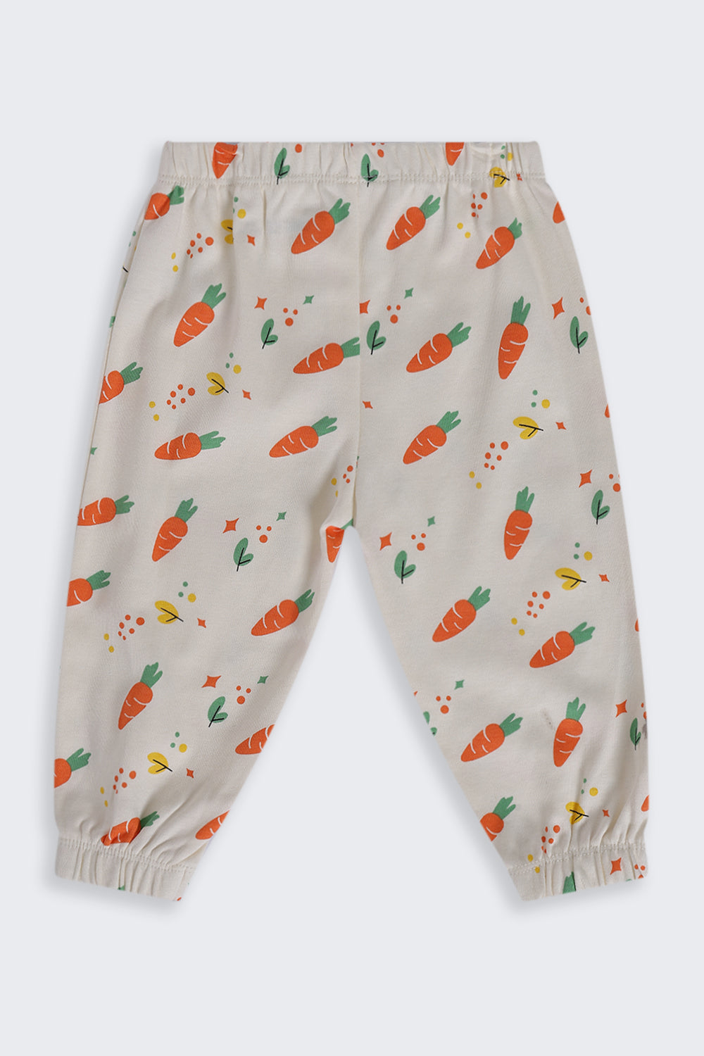 Infant Boys Regular Fit Cream Carrot Printed Co-ord Set