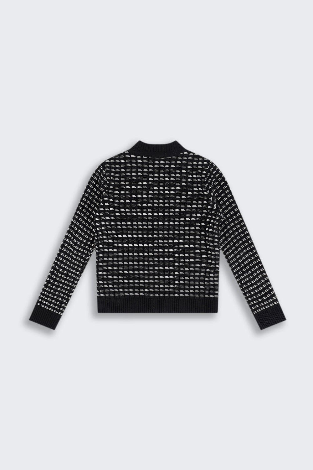 Tweens Girls Regular Fit Black Self Design Sweater