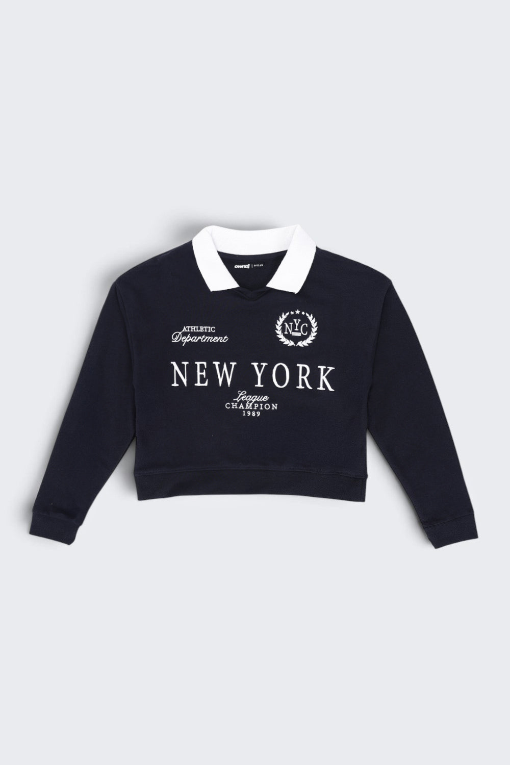 Tweens Girls Navy New York Collar Sweatshirt