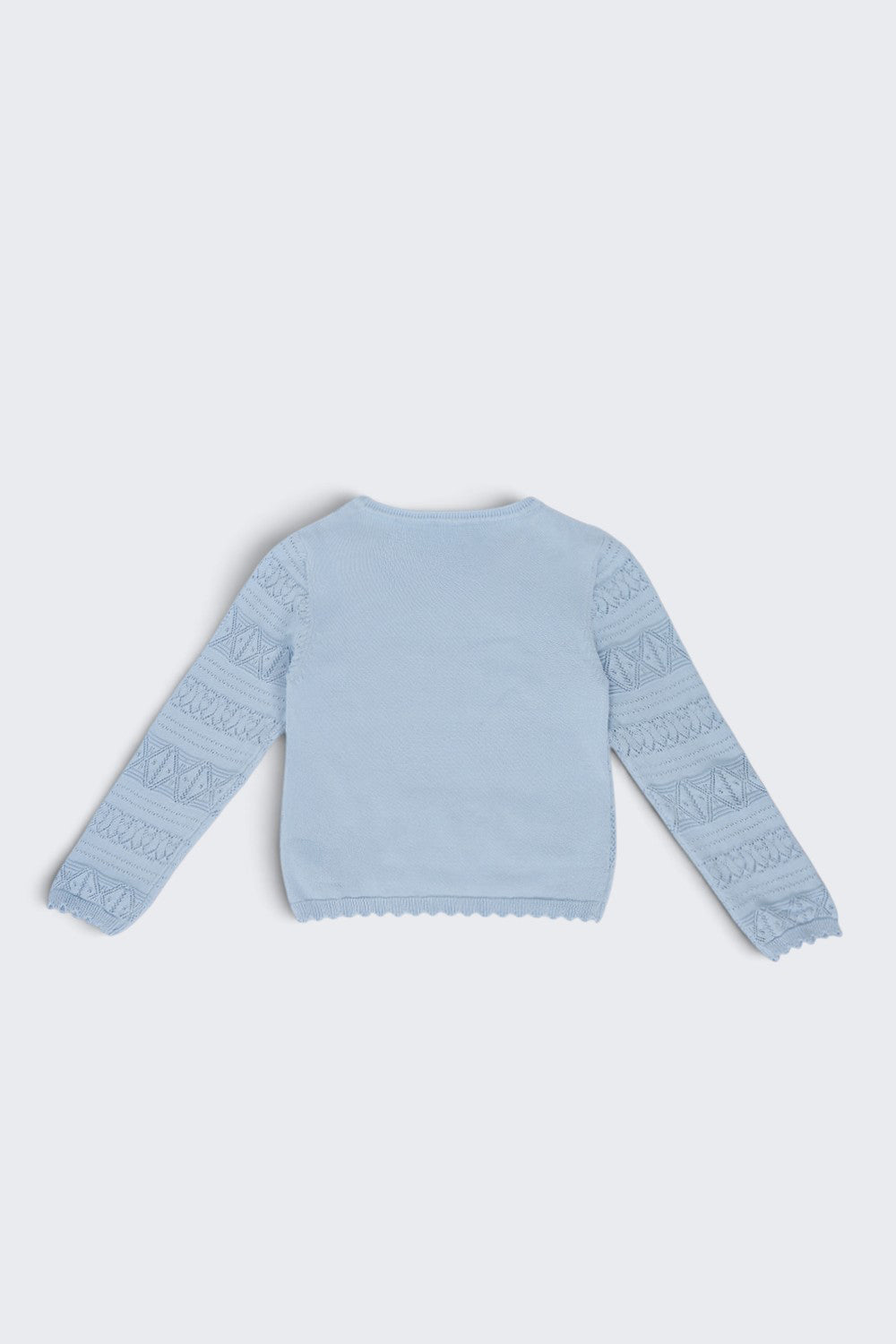 Tweens Girls Blue Pointelle Sweater