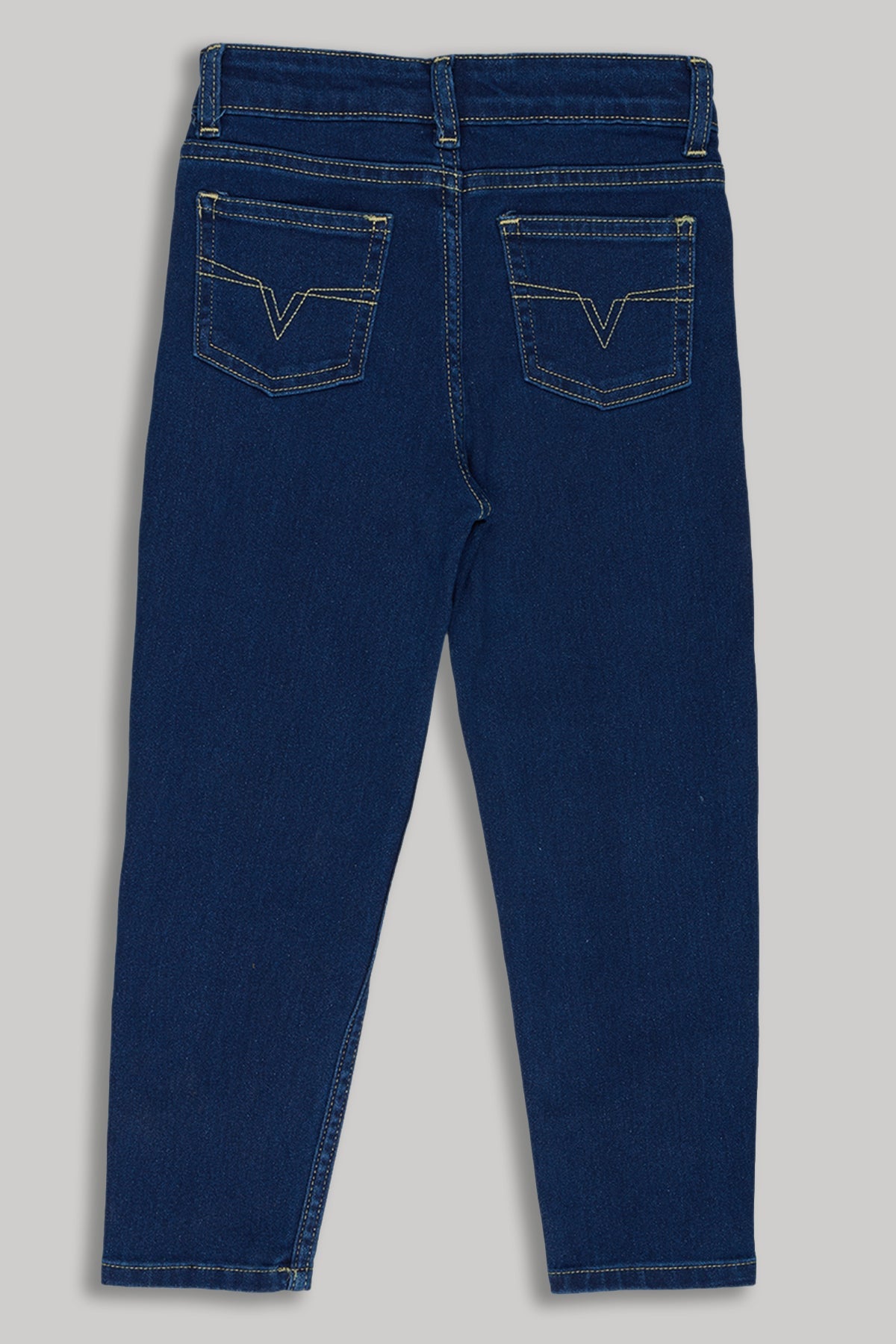 Navy Solid Regular Fit Jeans For Girls