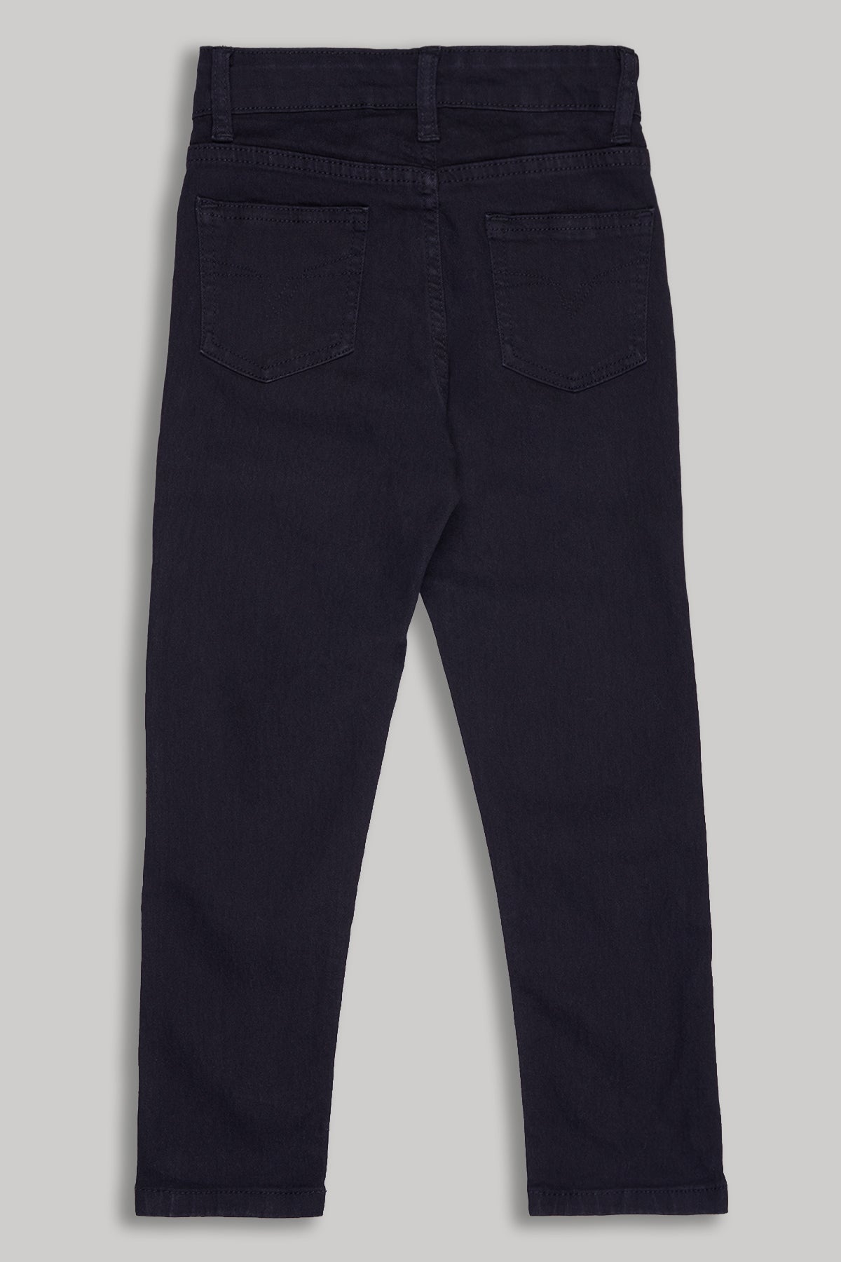 Black Solid Regular Fit Jeans For Girls