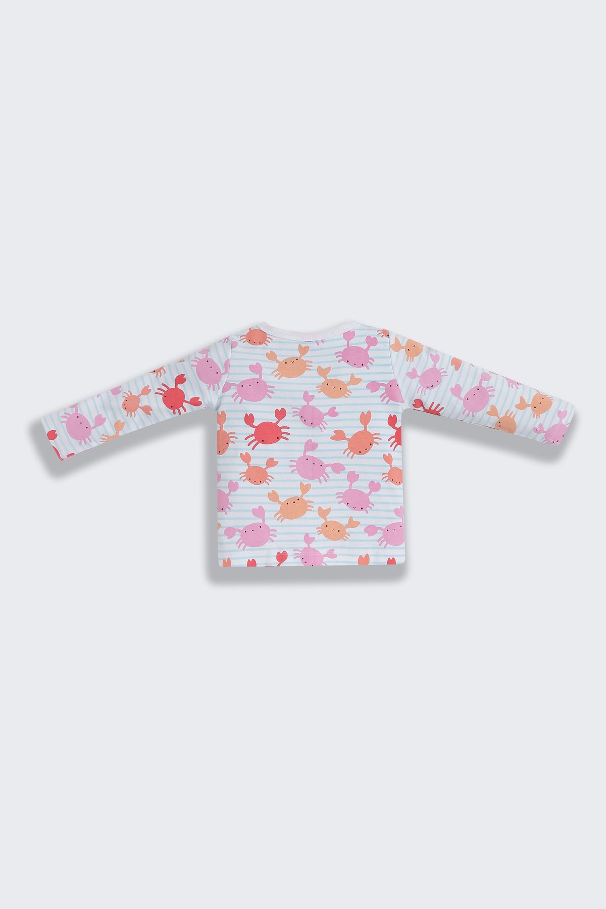 Multi-coloured Crabs Printed Regular Fit Co-ord Set For Infant Girls