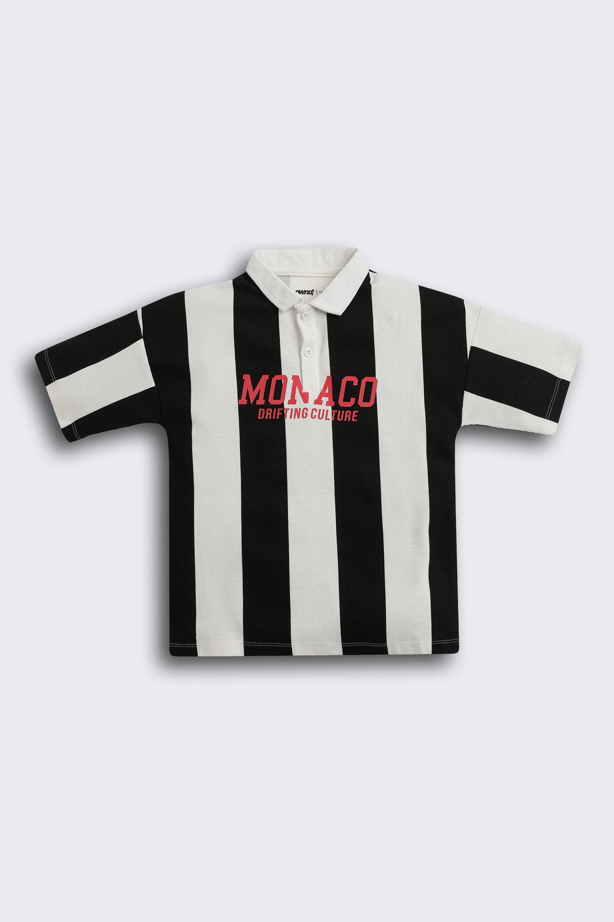 Black Stripes Regular Fit Polos For Boys