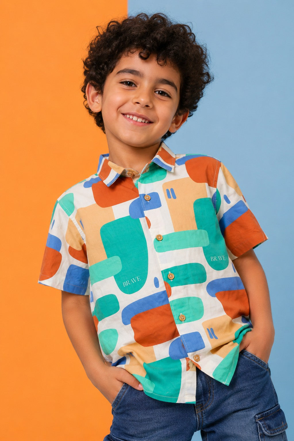 Multi-coloured Abstract Print Shirt