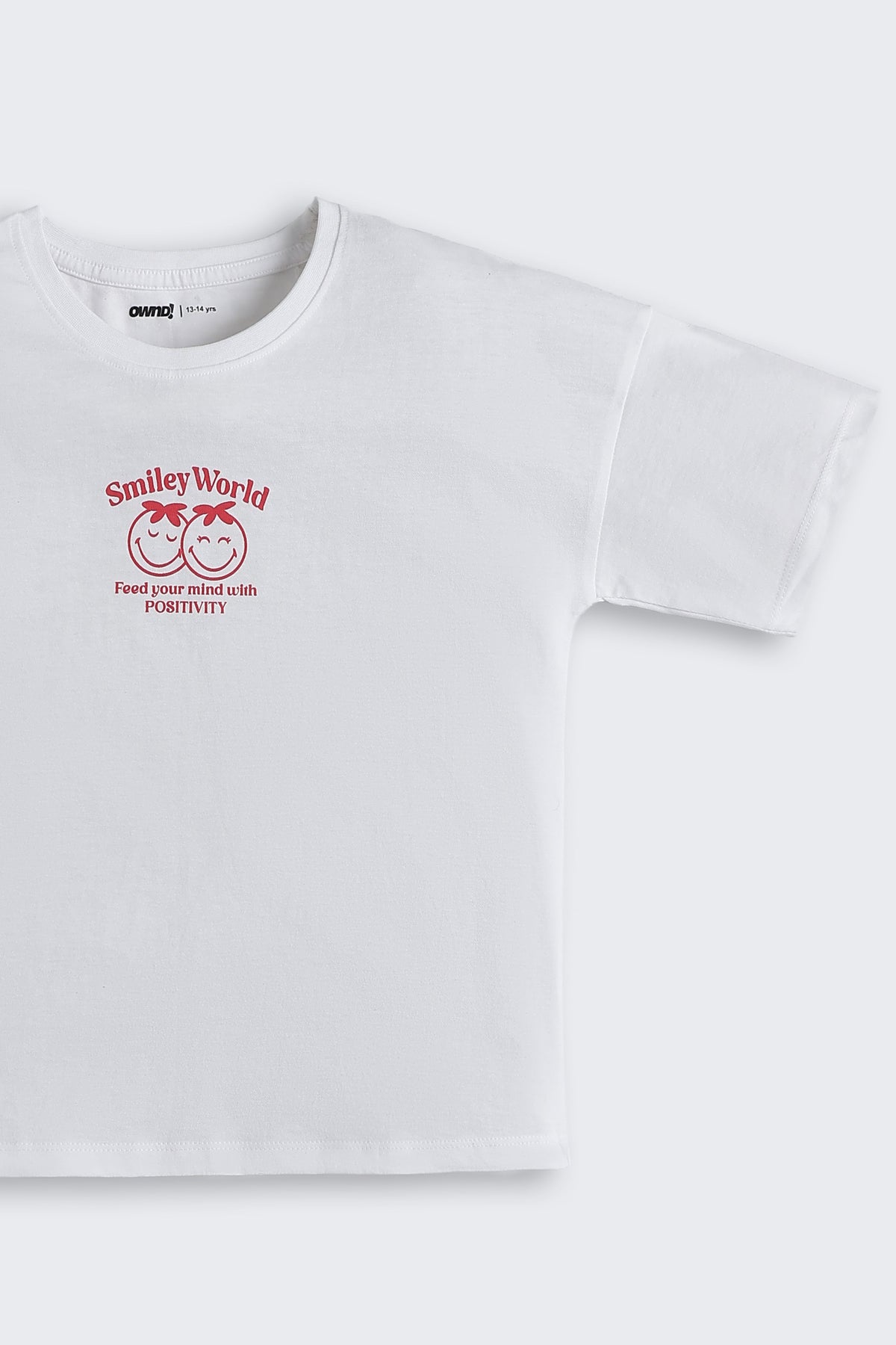 White Graphic Regular Fit T-Shirt For Tweens Girls