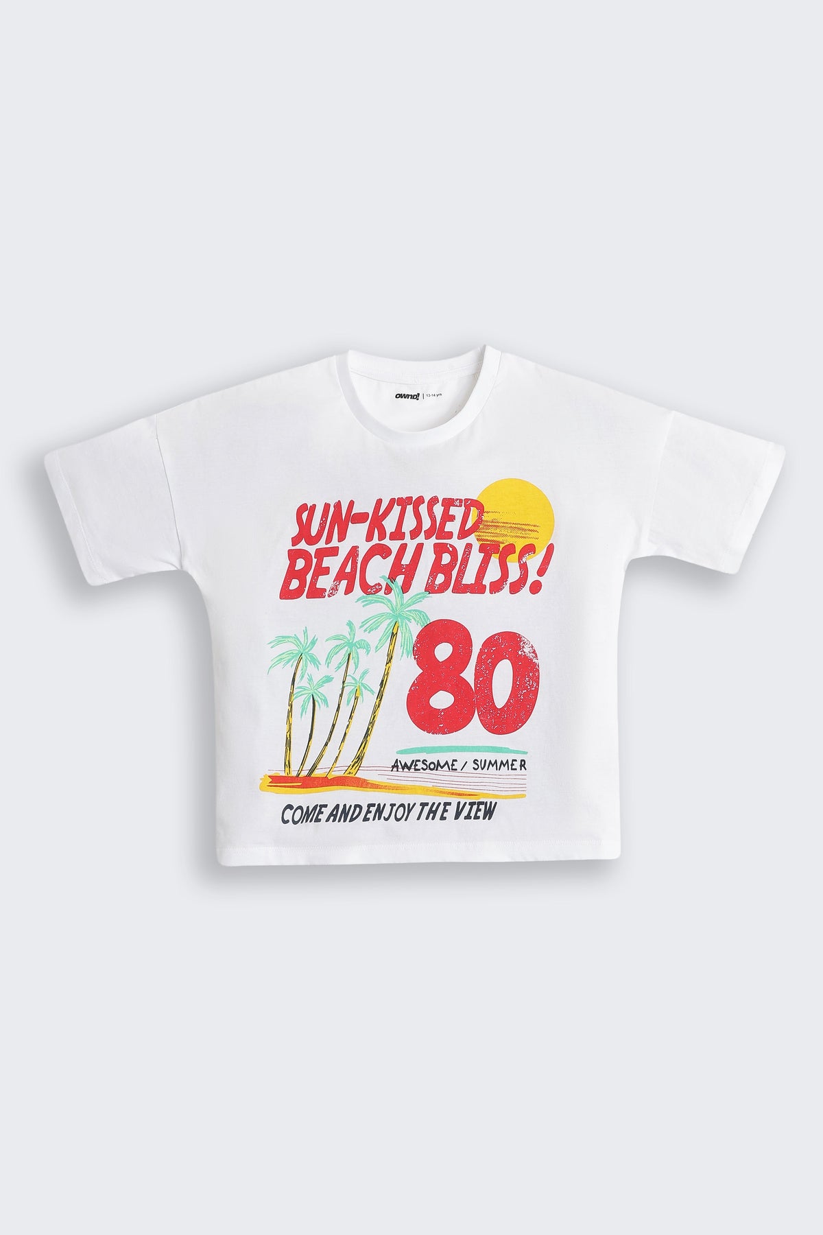 White Graphic Printed Regular Fit T-Shirt For Tweens Girls