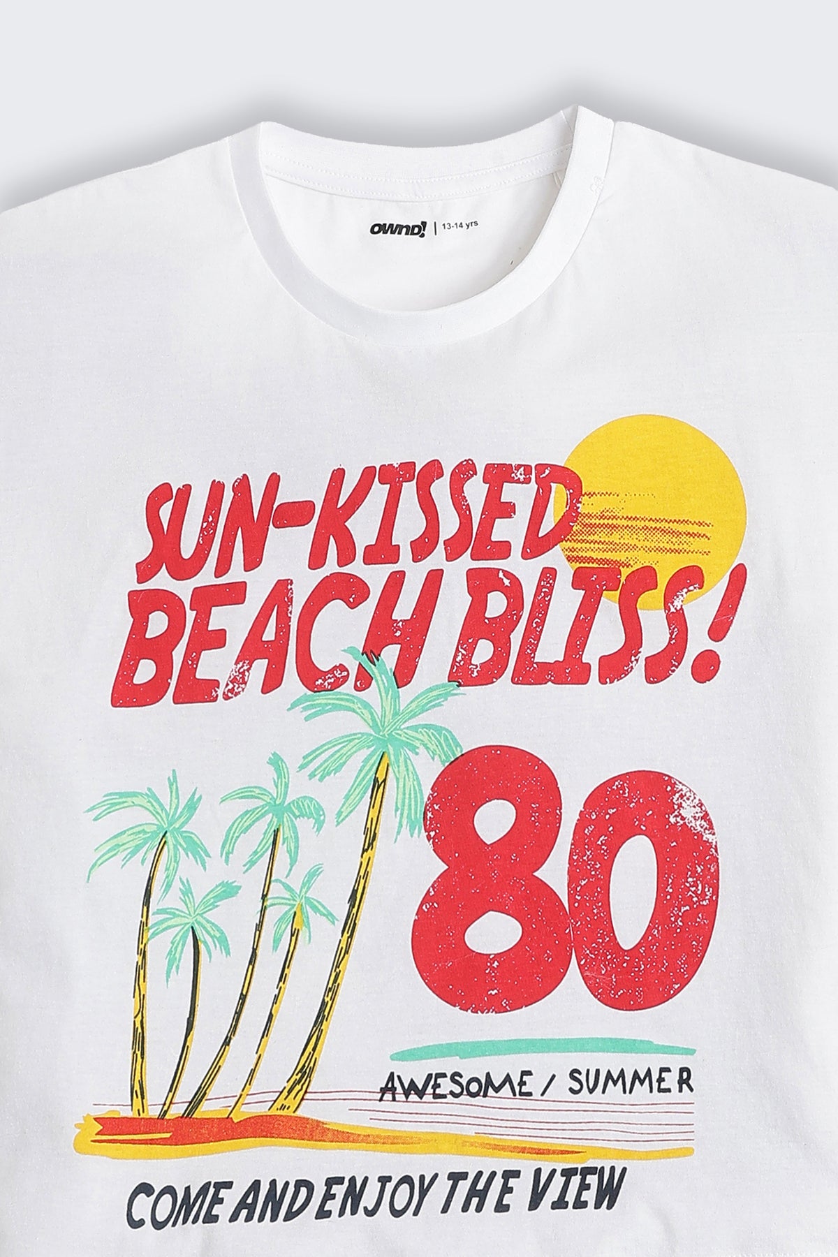 White Graphic Printed Regular Fit T-Shirt For Tweens Girls