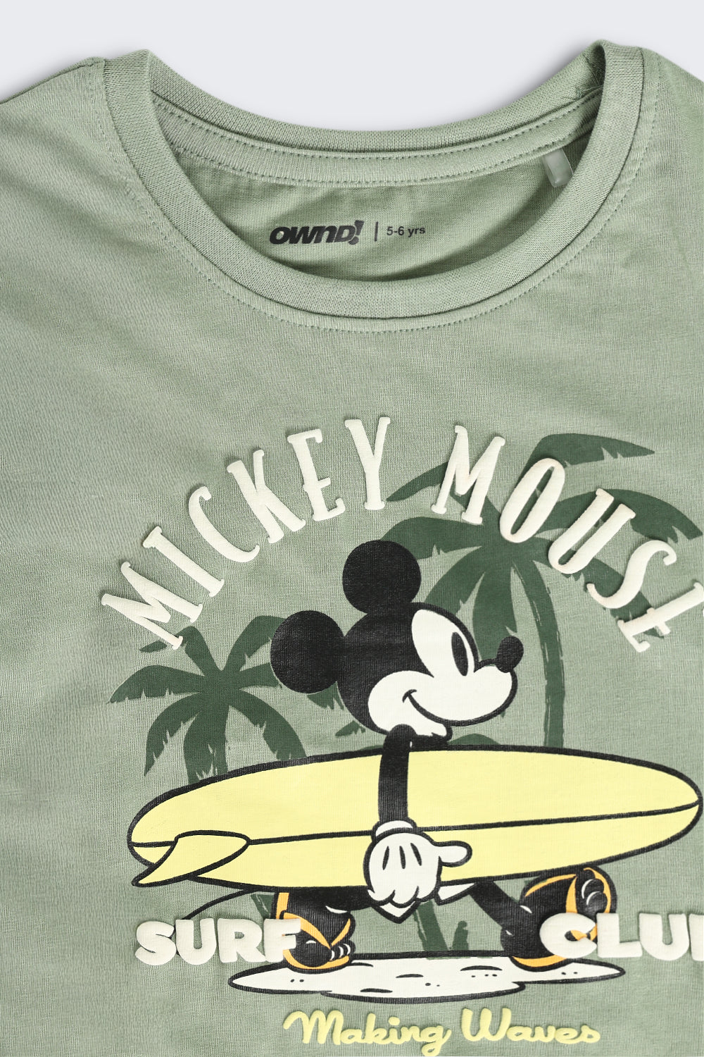 Olive Mickey Mouse Printed Nightwear Set