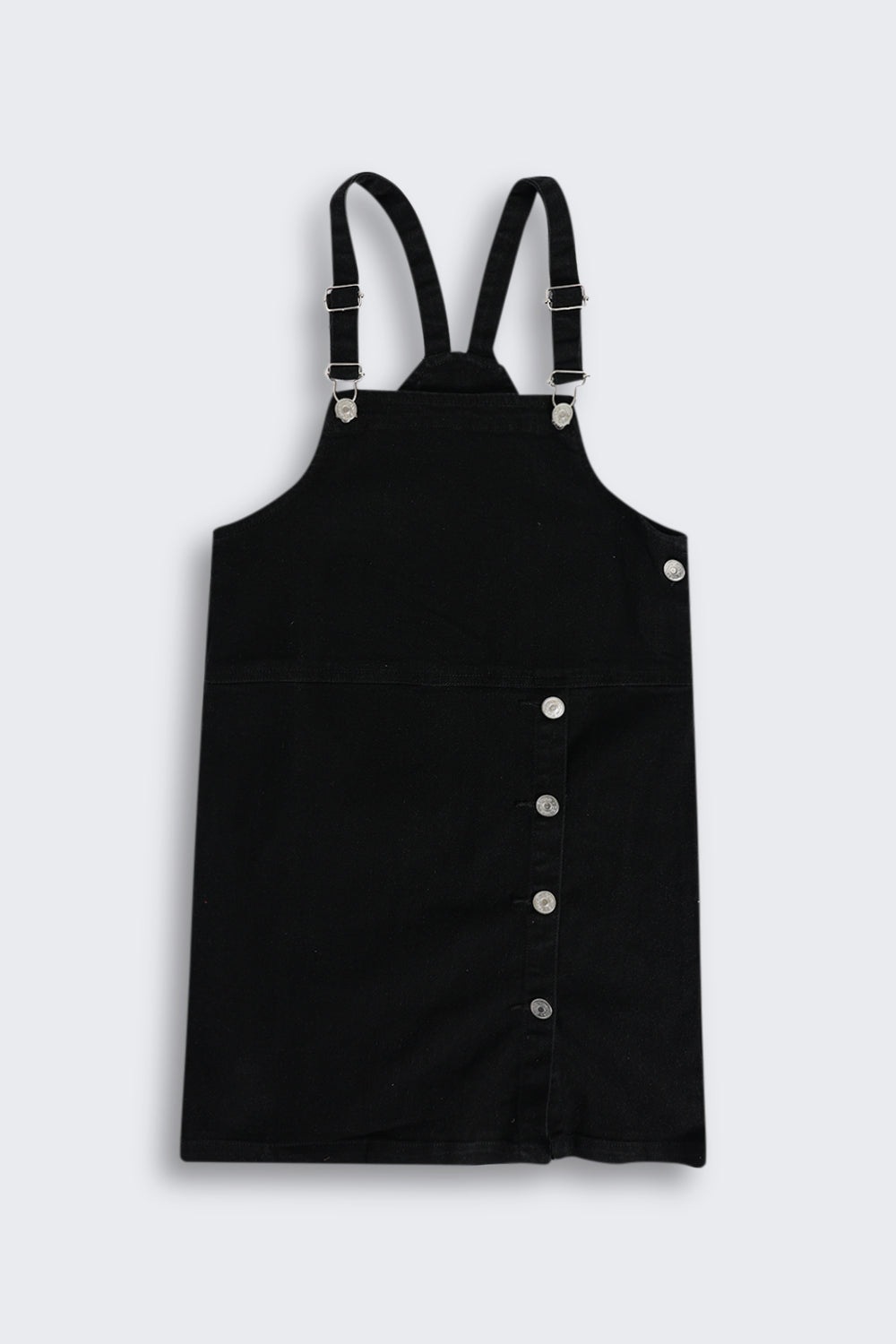 Black Solid Dungaree With T-Shirt
