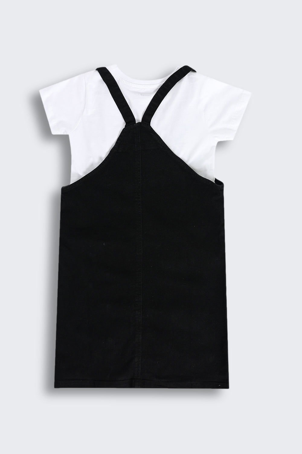 Black Solid Dungaree With T-Shirt