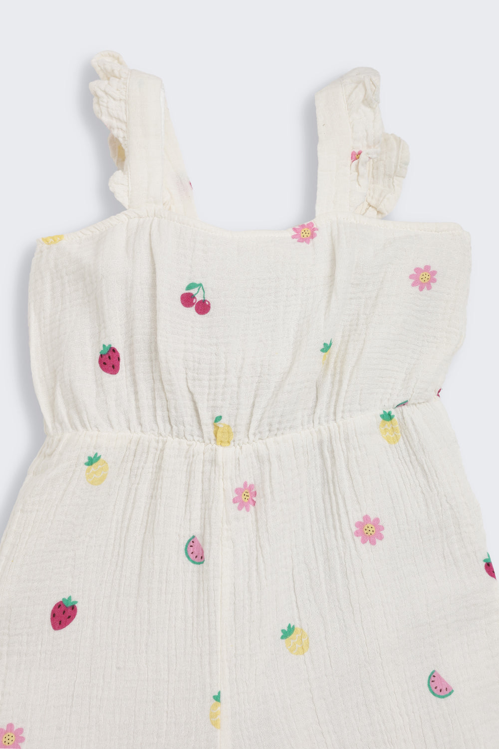 White Fruits & Flowers Printed Regular Fit Jumpsuits