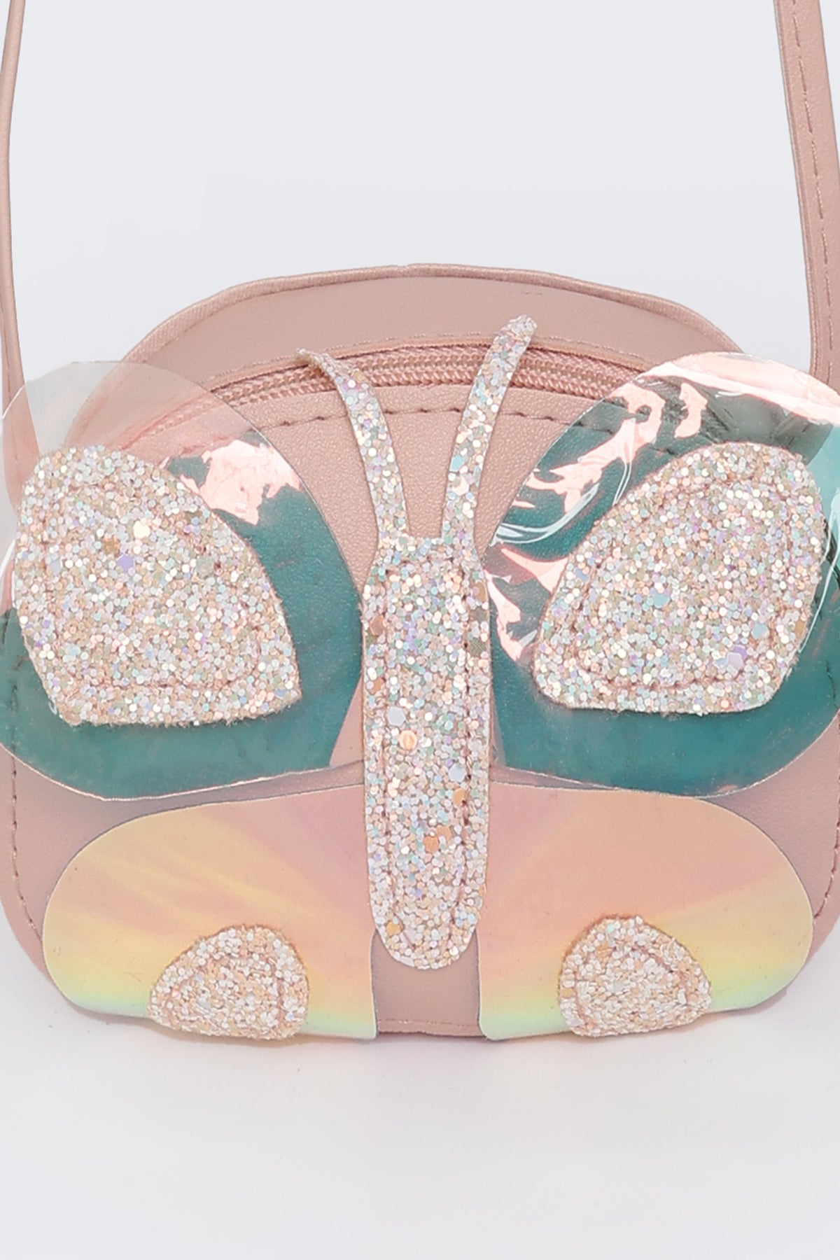 Pink Butterfly Embellished Sling Bag