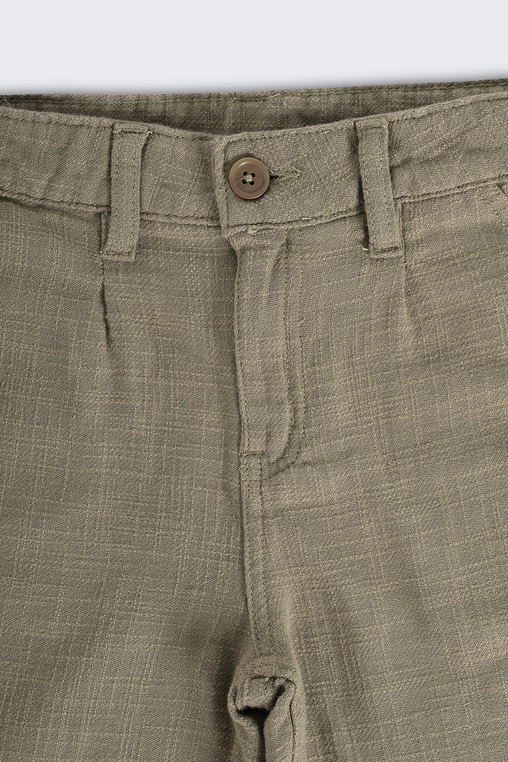 Olive Mid Rise Solid Shorts