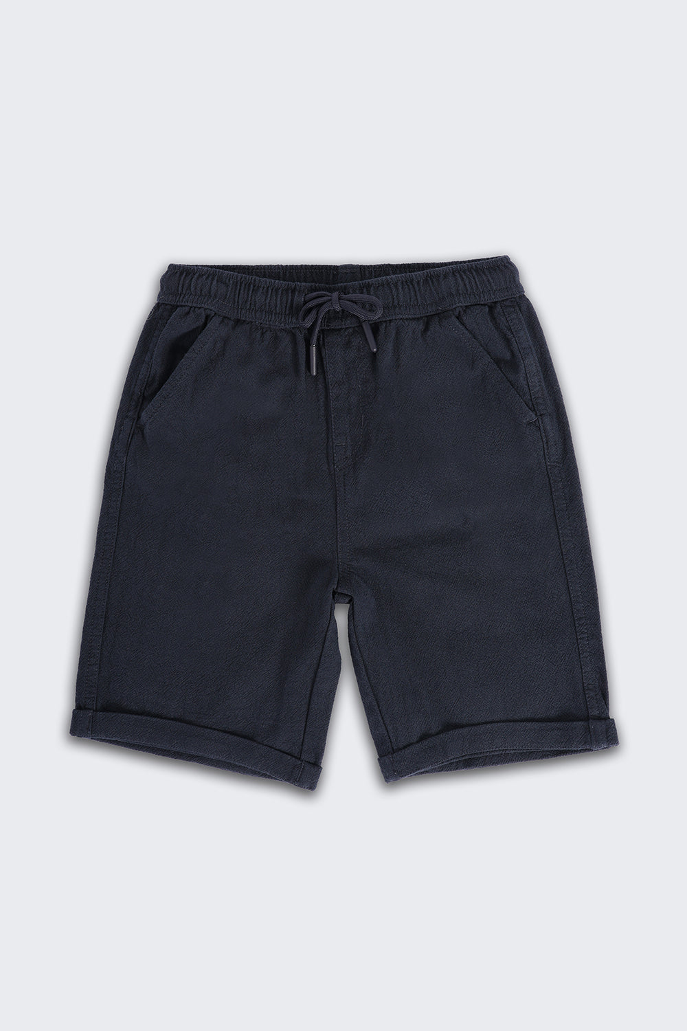 Navy Solid Regular Fit Shorts