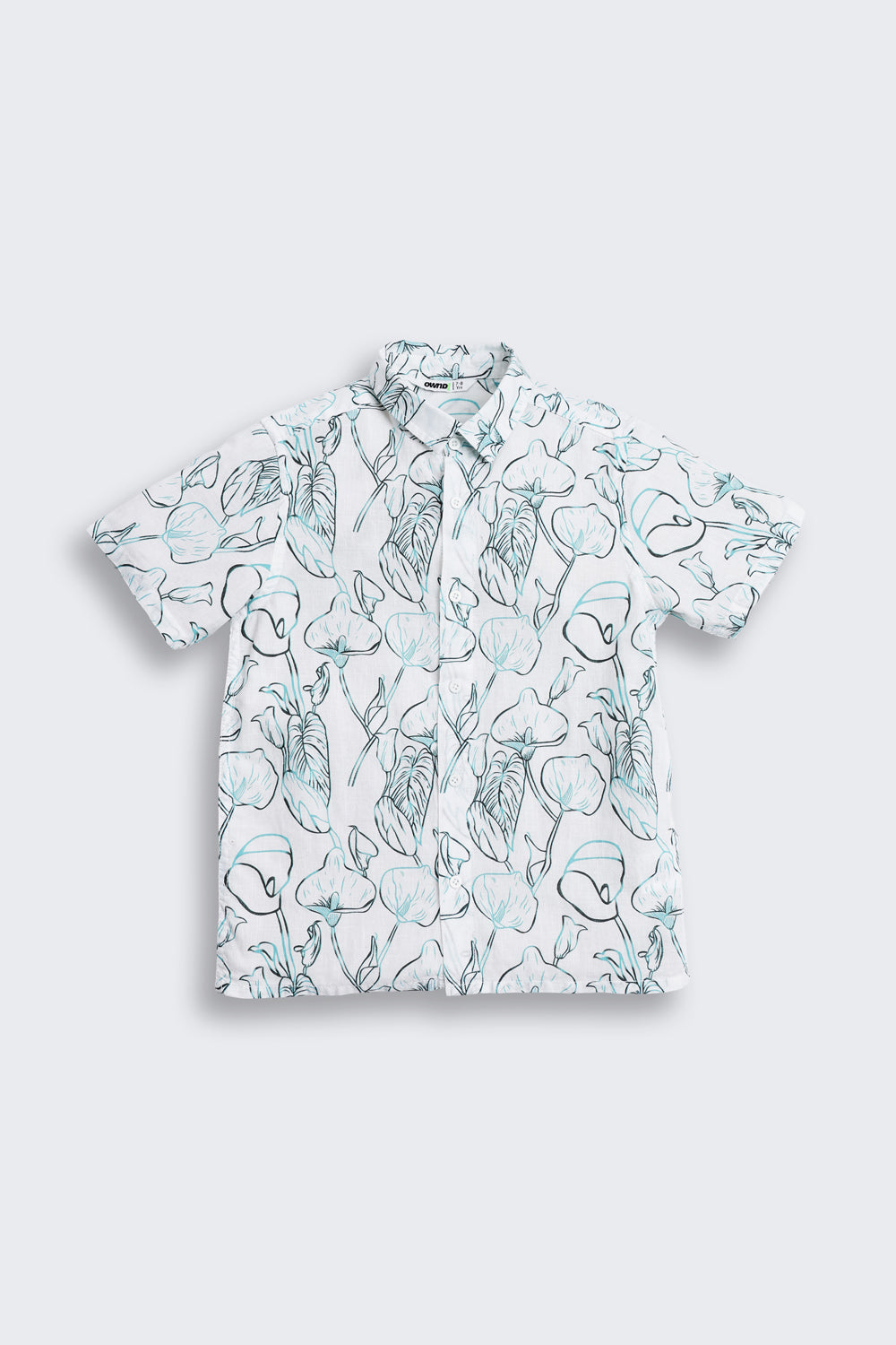 Light Blue Printed Cotton Shirt