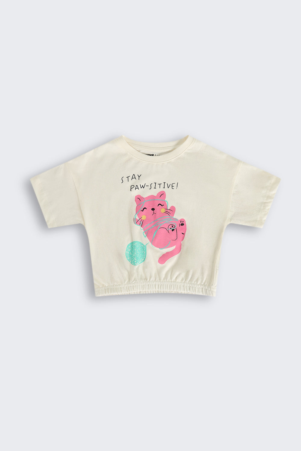 Off White Graphic Printed Elastic-Hem Top