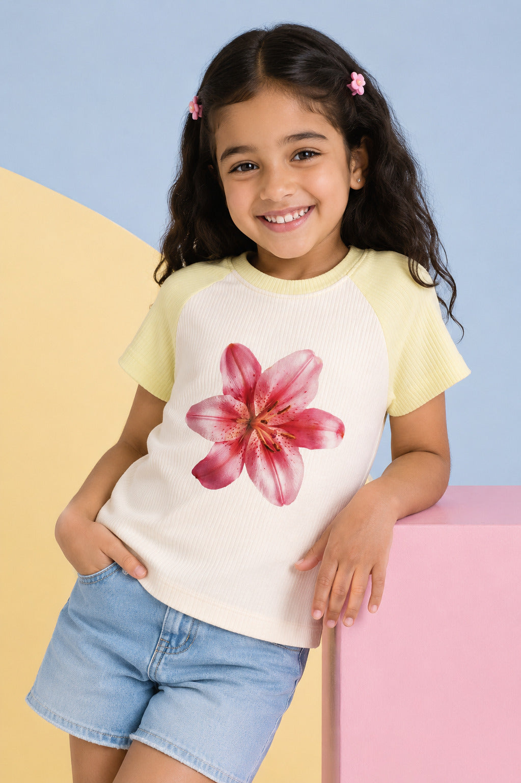 Off White Floral Graphic Cotton Regular Fit T-Shirt