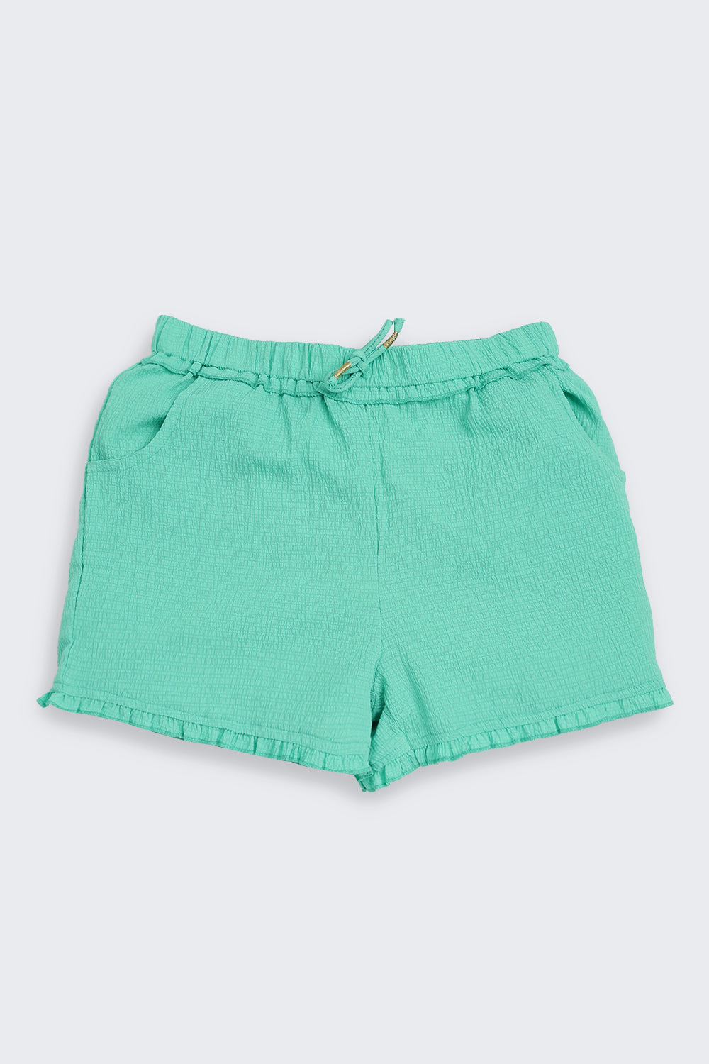 Green Solid Regular Fit Shorts