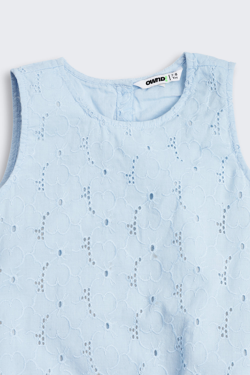 Light Blue Embroidered Regular Fit Dress
